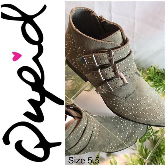🍂Qupid Gray Buckle Booties - NWOT - Picture 1 of 6